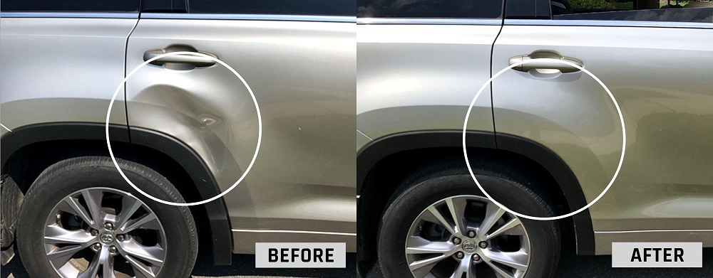 Paintless Dent Repair - Toyota Highlander Before and After